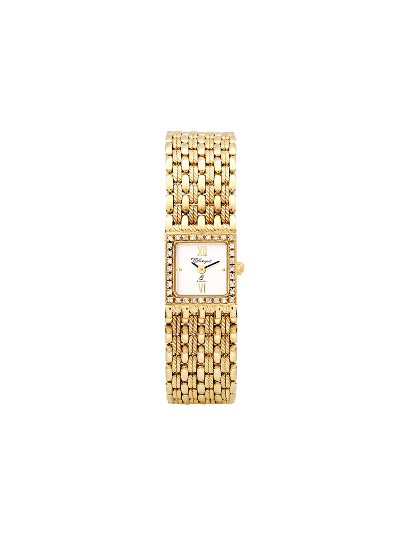 Case 14ct Gold Dial Silver Dial Champagne Roman Bracelet