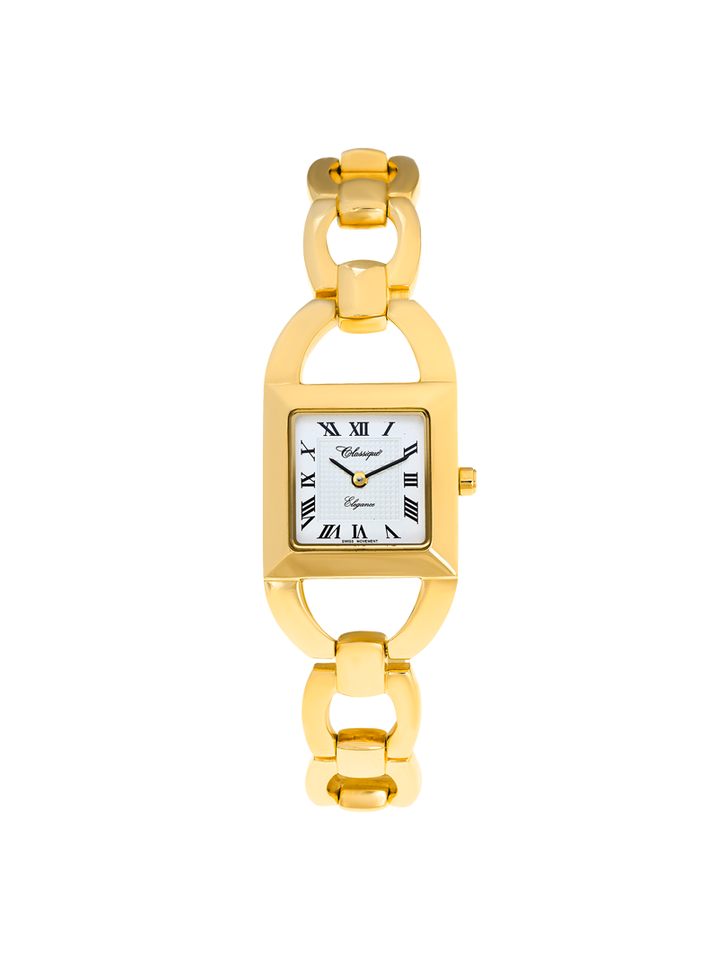 Case Gold Plated Stainless Steel Dial White Dial Champagne Roman Bracelet