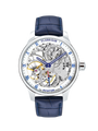 Case Stainless Steel Dial White Dial Blue Roman Leather Blue