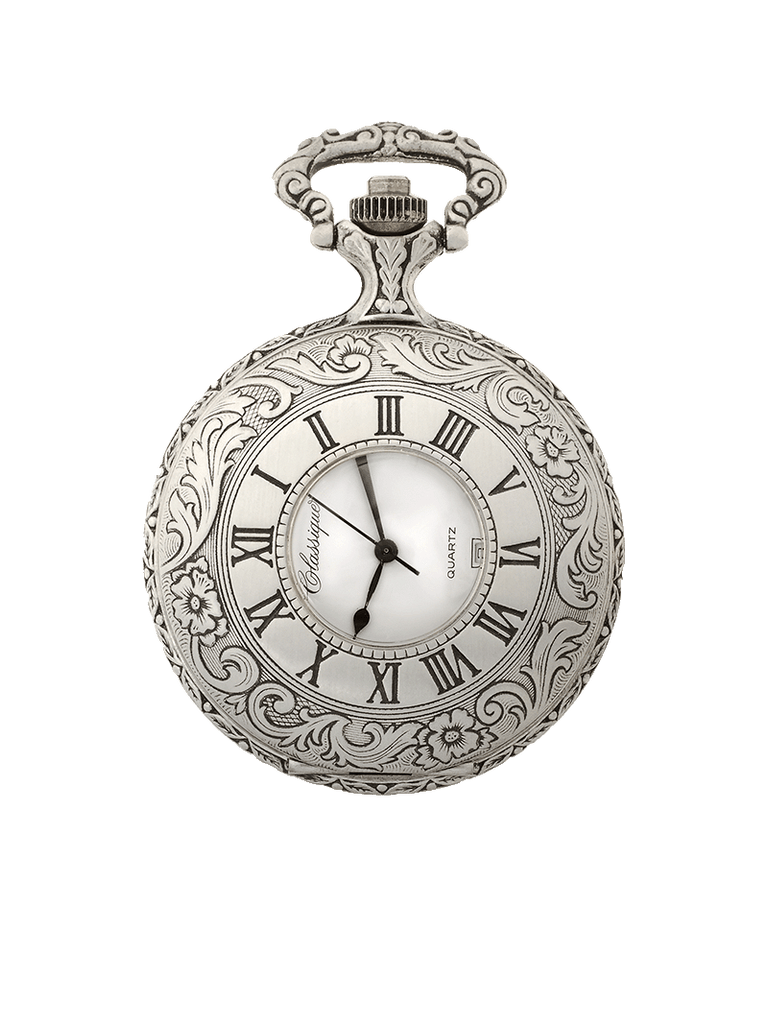 Case Antique Silver Tone Dial White Dial Arabic