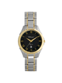 Case Two Tone Gold Plated Stainless Steel Dial Black Dial Champagne Roman Bracelet