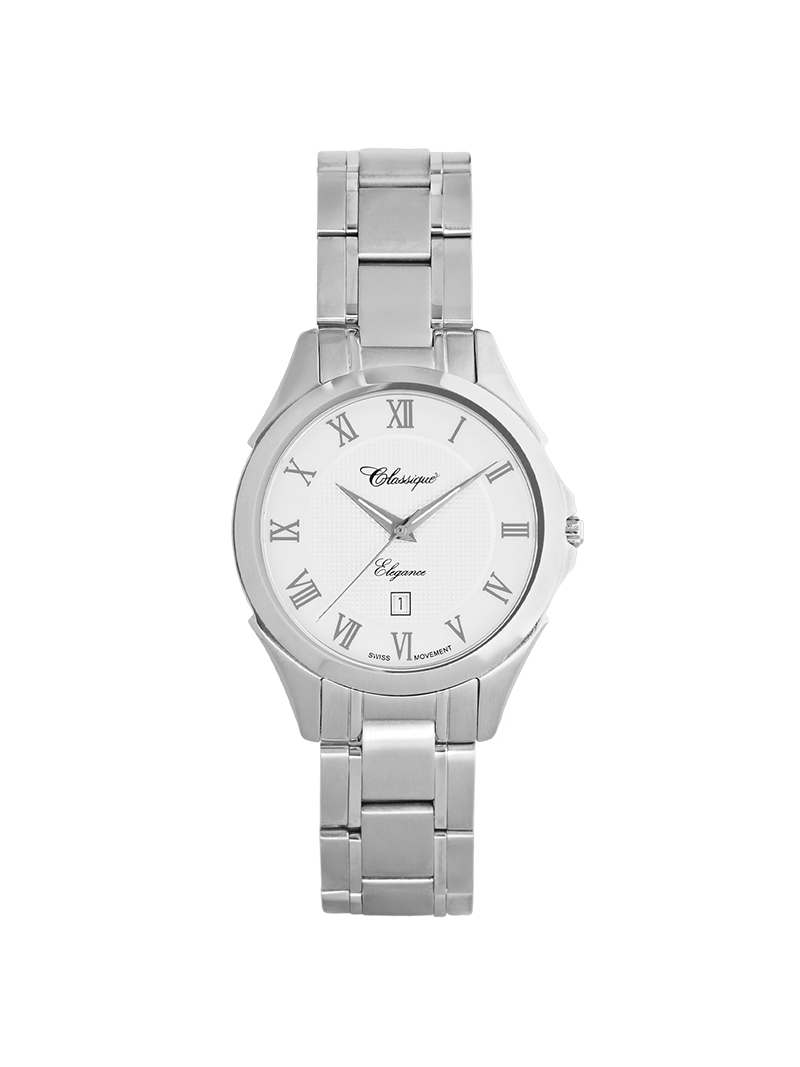 Case Stainless Steel Dial White Dial Silver Roman Bracelet