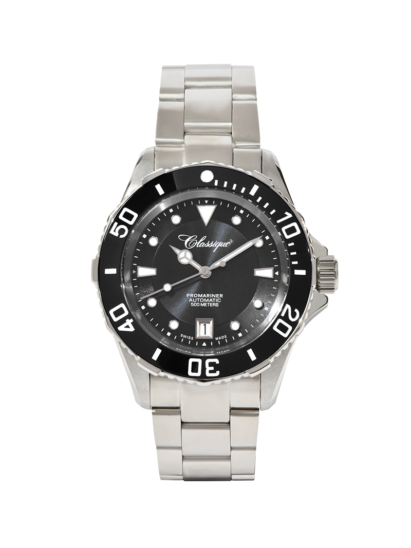 Case Stainless Steel Dial Black Dial Divers Band Bracelet