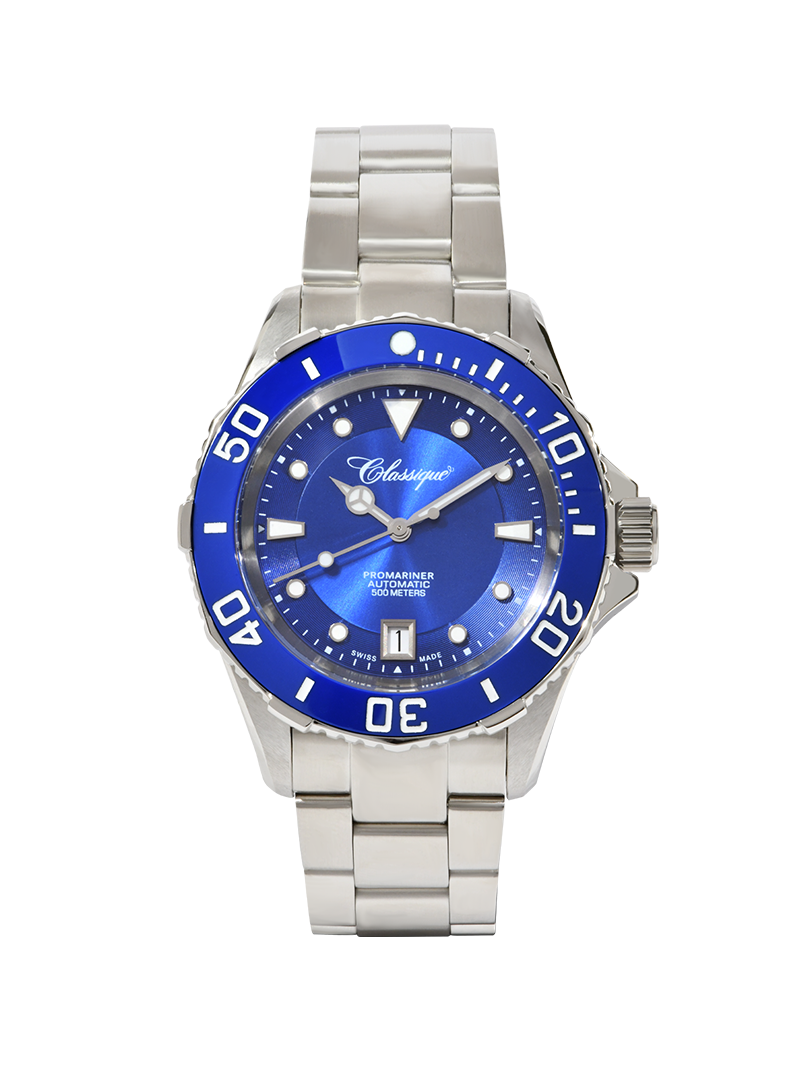 Case Stainless Steel Dial Blue Dial Divers Bracelet